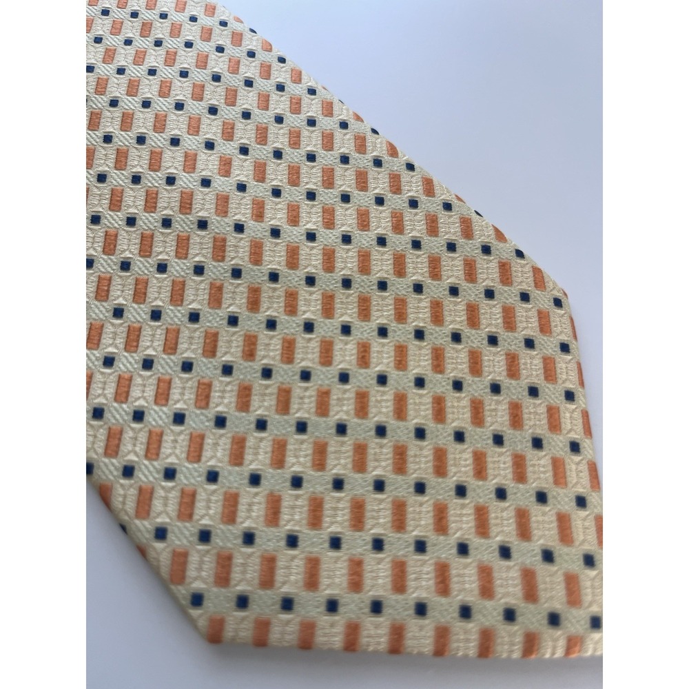 JoS A‎ Bank Mens Silk Necktie Geometric Yellow Tie 59"X 3.75"